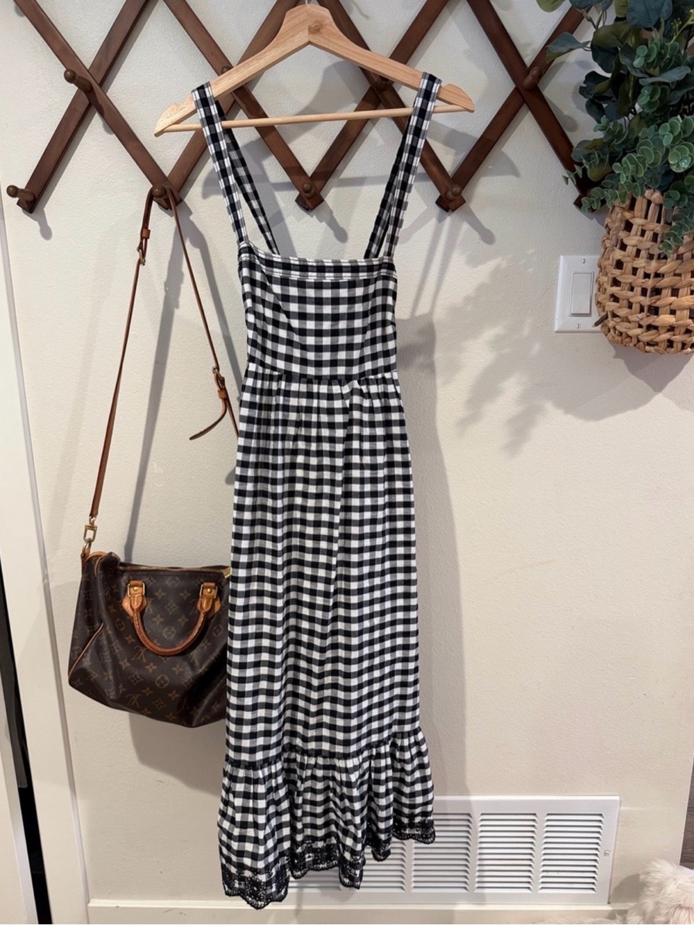 J. Crew Black and White Gingham Midi Dress - Picture 3 of 7